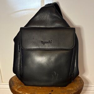 Tignanello Black Leather Crossbody/Backpack